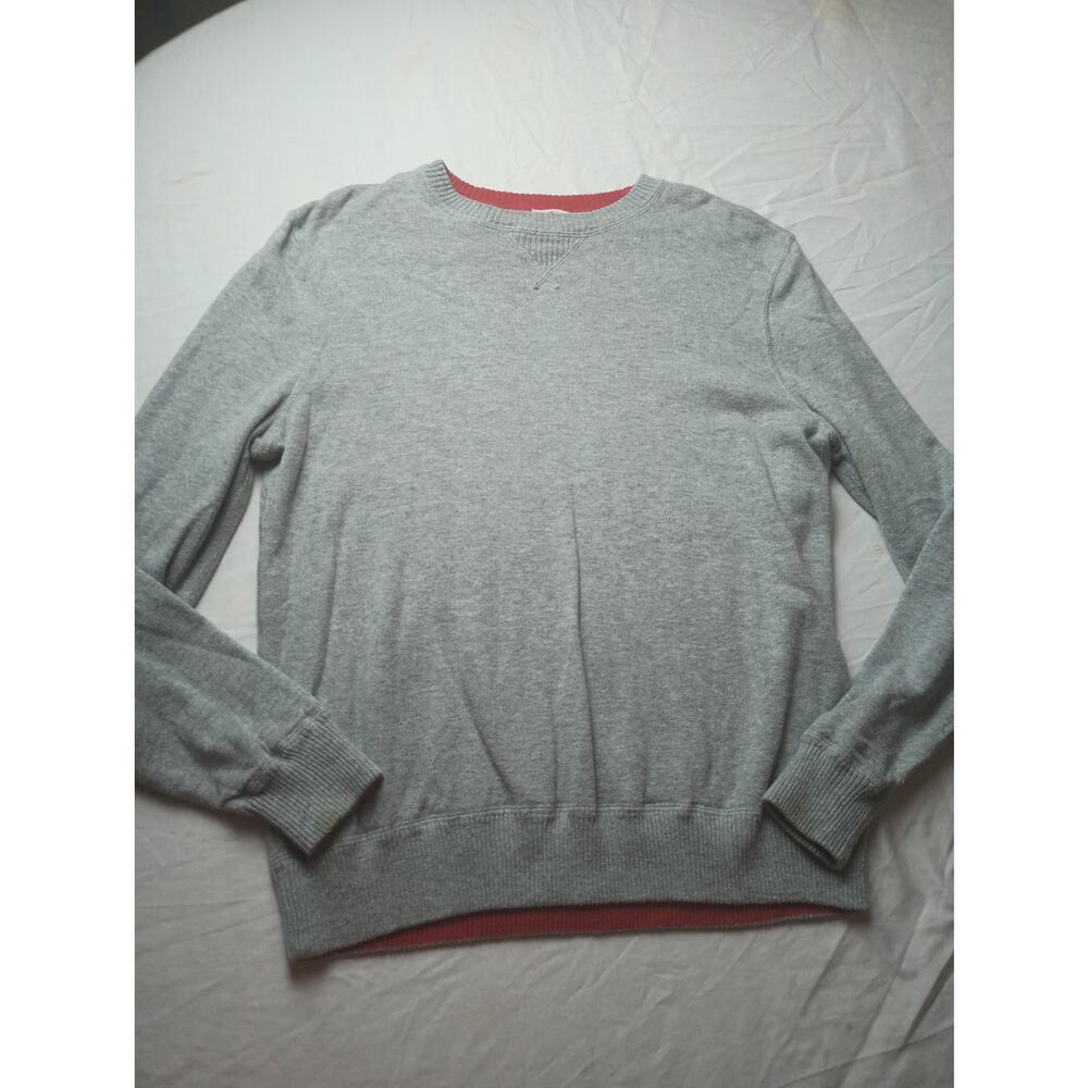 Brooks Brothers Med Fleece Cashmere blend Sweatshirt Mens Small Gray Red